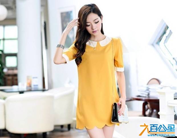可人儿服饰，装 波浪边雪纺连衣裙YF690539.jpg